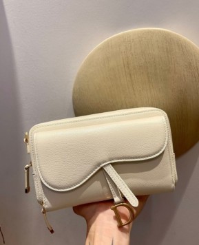 디올 새들 더블 파우치