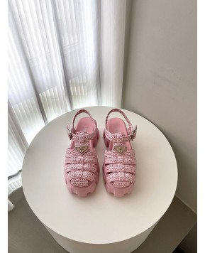 프라다 라피아 샌들