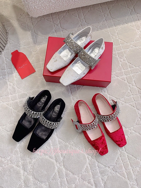 로저비비에 벨 비비에 벨벳 스트랩 발레리나 메리제인 슈즈 (3color)