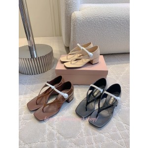 미우미우 투톤 페이턴트 가죽 메리제인 통 샌들 (3color)