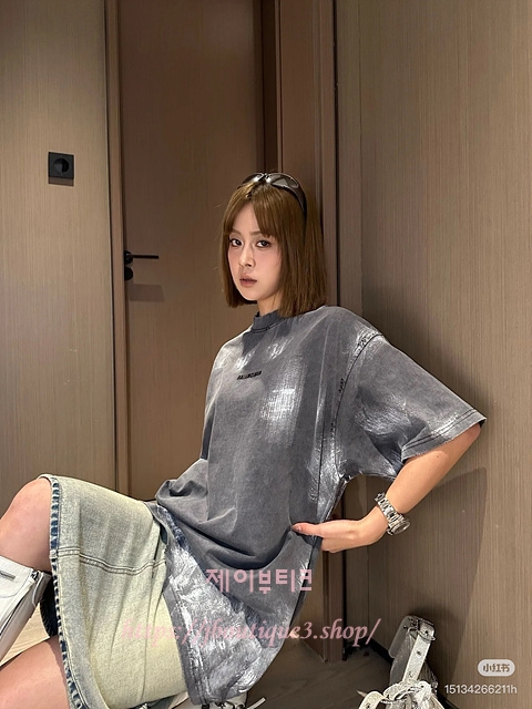 발렌시아가 반팔 티셔츠 (남녀 공용)