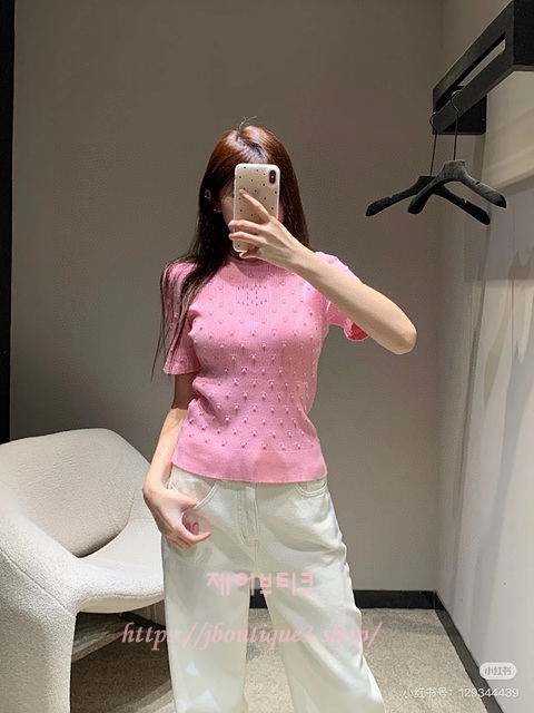 샤넬 반팔 니트