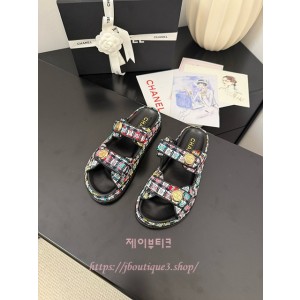 샤넬 벨크로 슬리퍼