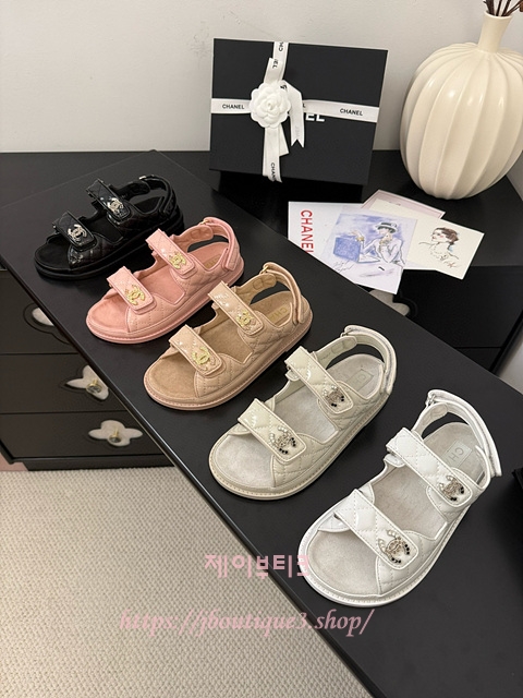 샤넬 벨크로 슬리퍼 샌들 (5color)