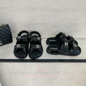 샤넬 벨크로 슬리퍼 샌들