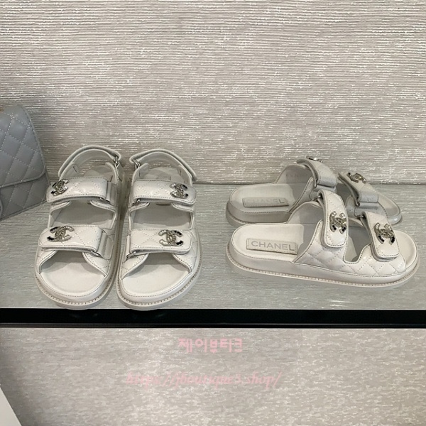 샤넬 벨크로 슬리퍼 샌들