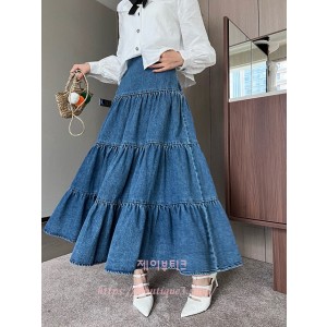 샤넬 데님 스커트