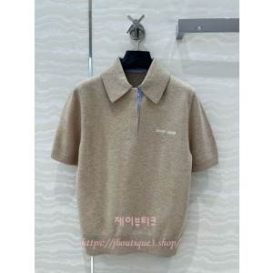 미우미우 반팔 카라 티셔츠