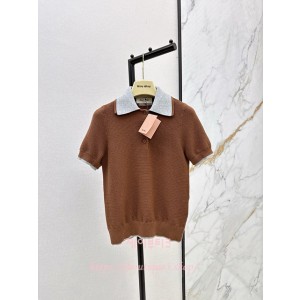 미우미우 반팔 카라 니트