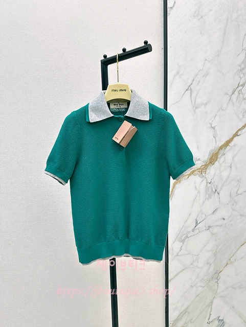 미우미우 반팔 카라 니트
