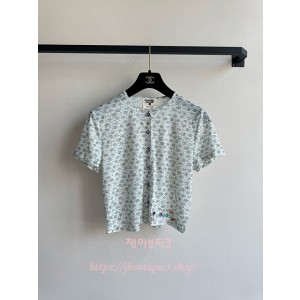 샤넬 반팔 블라우스