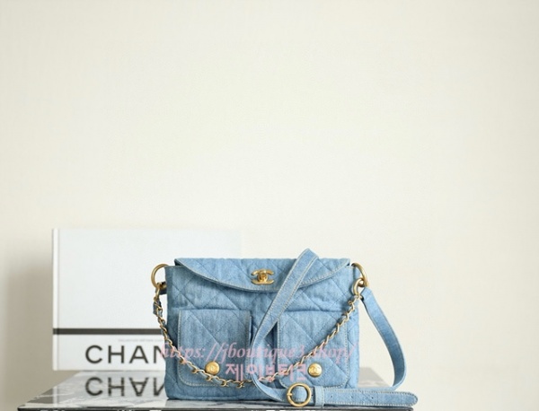 샤넬 데님 호보 핸드백