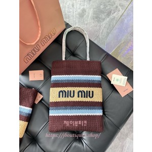 미우미우 라피아 토트백