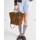 프라다 리나일론 및 가죽 미디엄 토트백