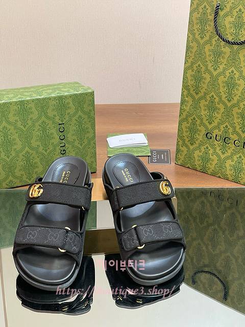 구찌 벨크로 슬리퍼