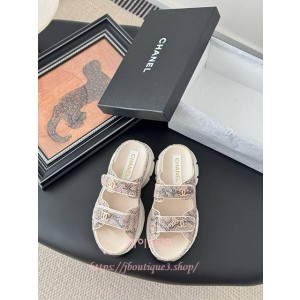 샤넬 벨크로 슬리퍼