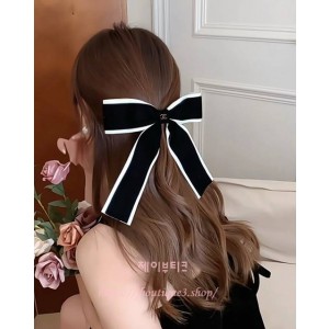 샤넬 리본 헤어 핀