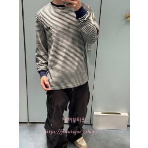 미우미우 남성 스트라이프 티셔츠