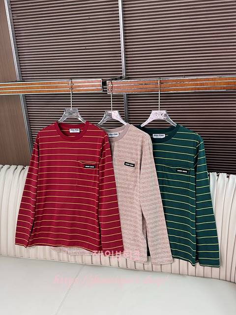 미우미우 스트라이프 티셔츠 (3color)