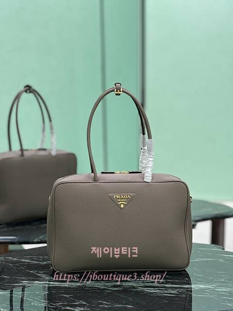 프라다 레더 탑 핸들백 라지