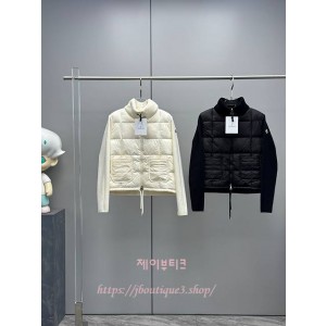 몽클레어 스퀘어 퀼팅 패딩 울 집업 카디건 (2color)