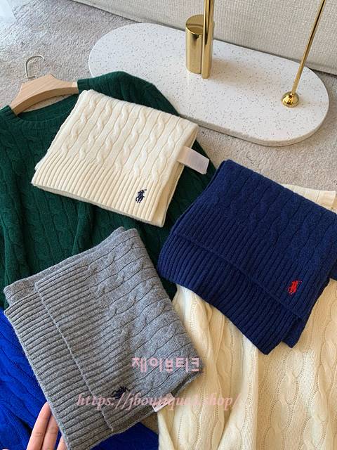 랄프로렌 케이블 니트 머플러 목도리 (3color)
