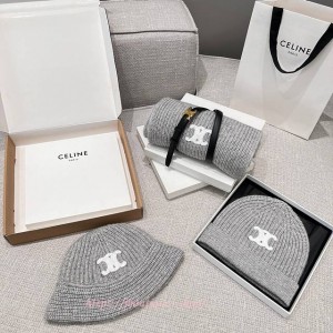 셀린느 비니 버킷햇 머플러