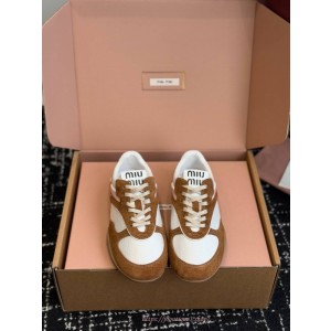미우미우 짐나지움 테크니컬 소재 및 스웨이드 스니커즈