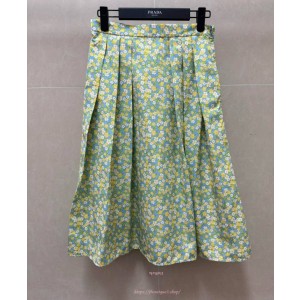 프라다 풀 플로럴 프린트 리나일론 스커트