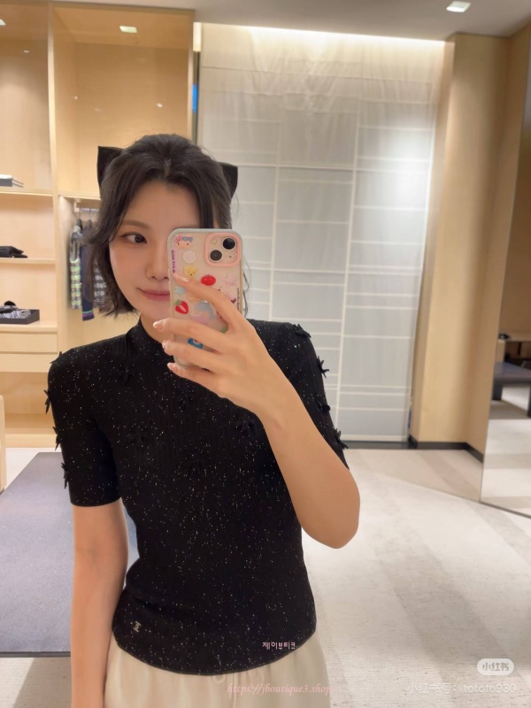 샤넬 반팔 니트