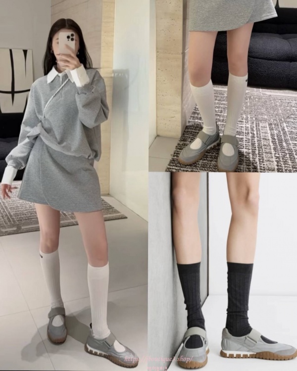 미우미우 스웨이드 발레리나