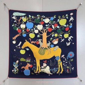 에르메스 Le Pommier Sellier 스카프 90