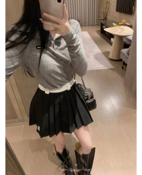 미우미우 립 조직 저지 폴로 셔츠