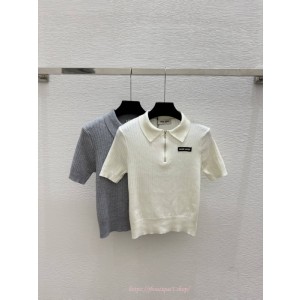 미우미우 반팔 카라 니트 (2color)