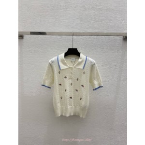 디올 반팔 카라 니트